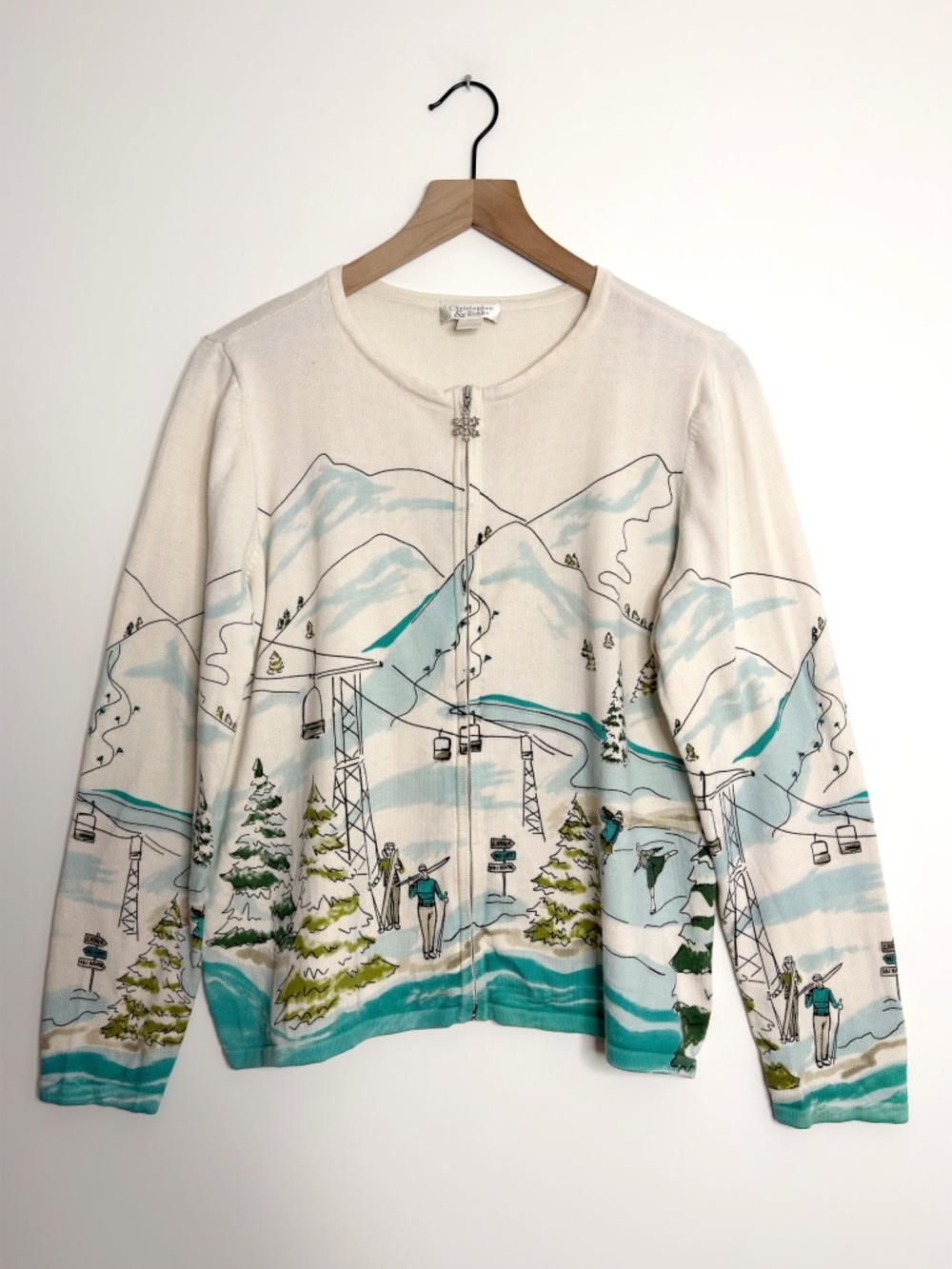 Christopher & Banks Ski Print Cardigan